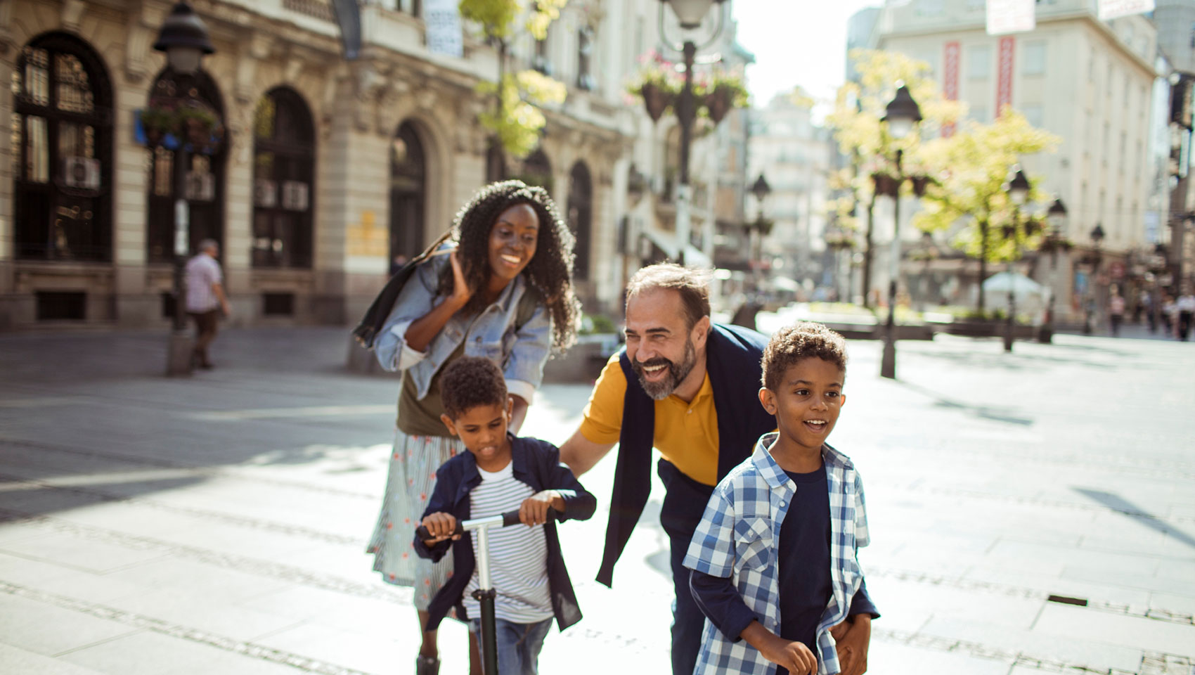 Family walking in San Francisco