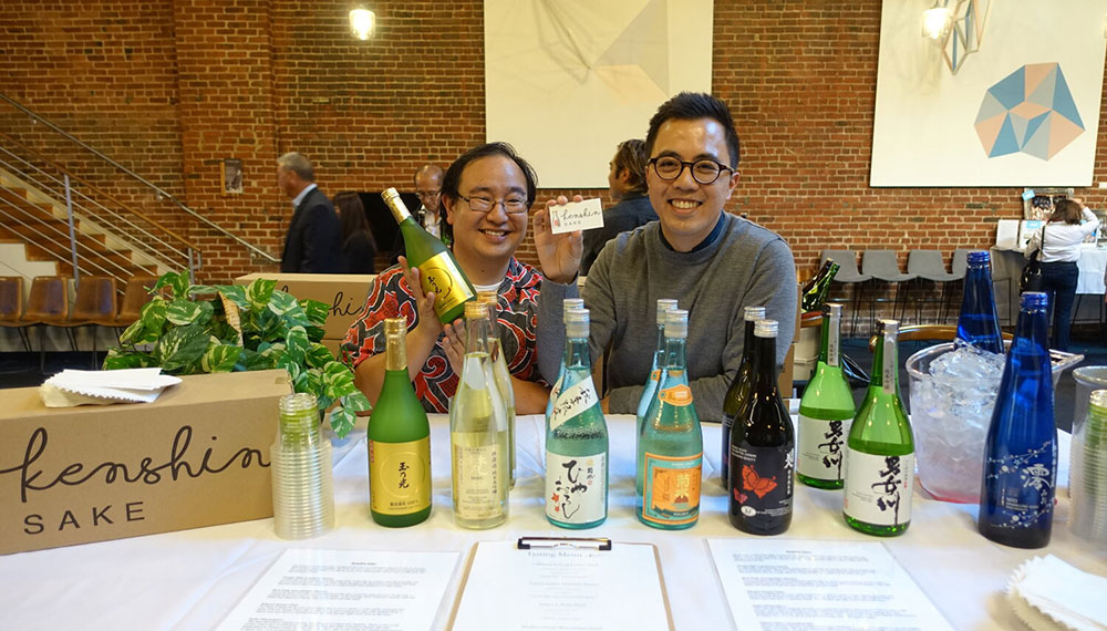 couple at sake tasting