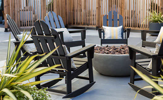 Chairs in outdoor courtyard